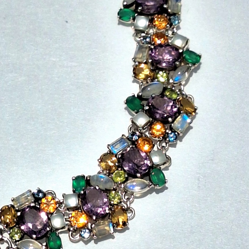 Nicky Butler Vintage Multi- gemstones Sterling Silver Bracelet NWOT